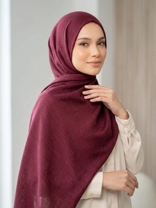 Turkish Lawn Hijab - WINE