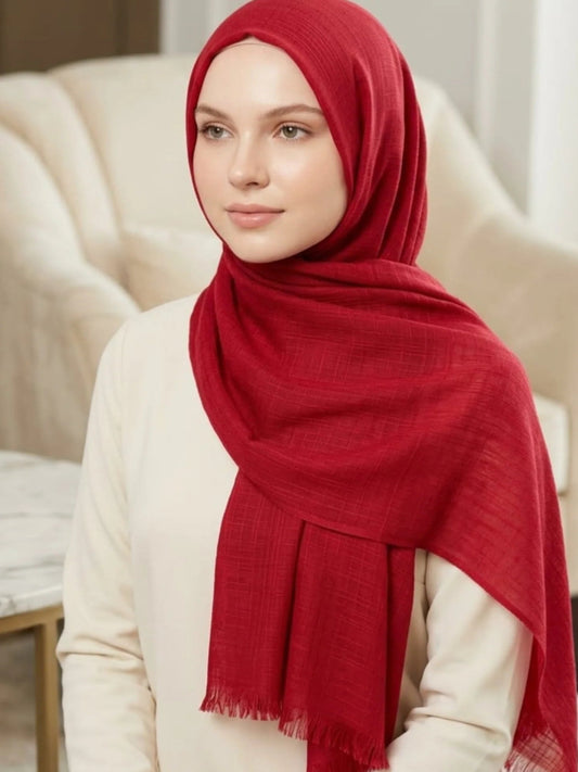 Turkish Lawn Hijab - CRIMSON