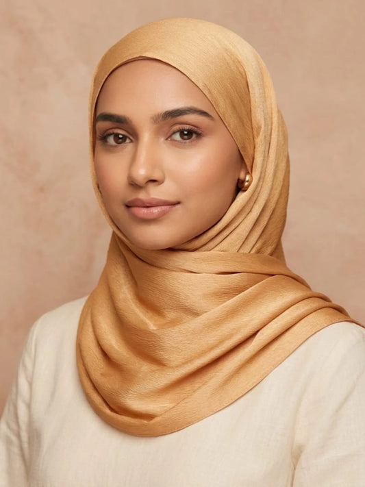 Luxury Crinkle Silk Hijab - SUNSHINE