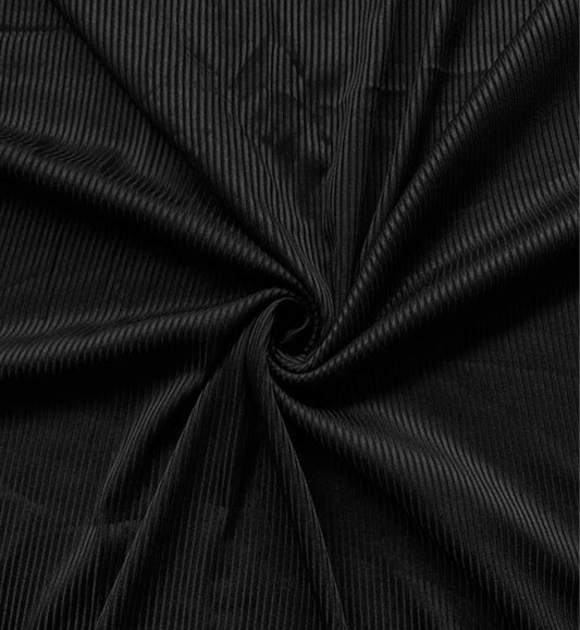 Ribbed Jersey Hijab - BLACK