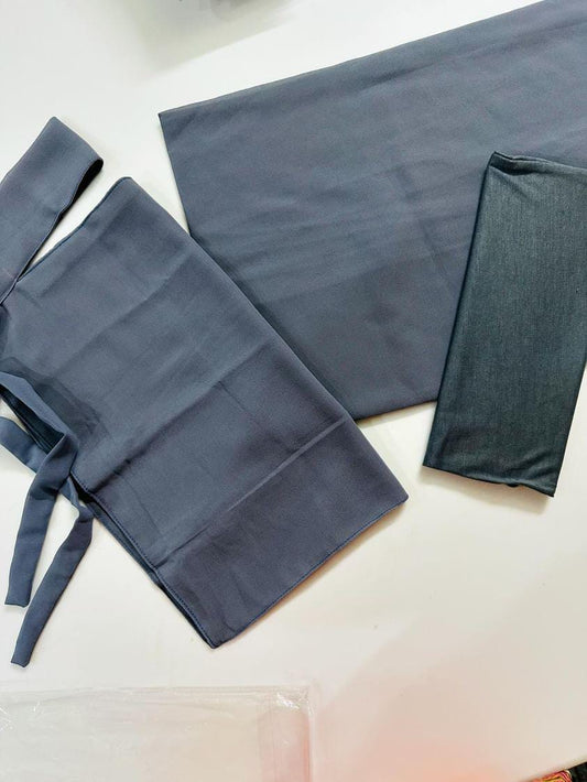 SAUDI HIJAB NIQAB SET GREY