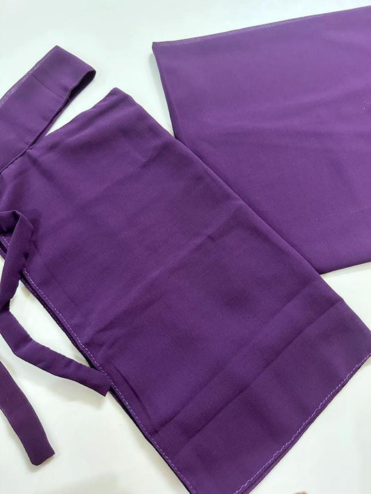 SAUDI HIJAB NIQAB CAP SET PURPLE