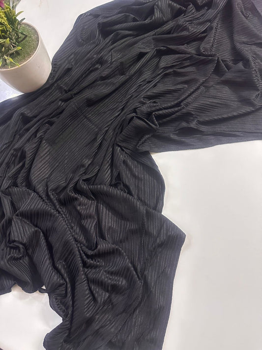 Ribbed Jersey Hijab - BLACK