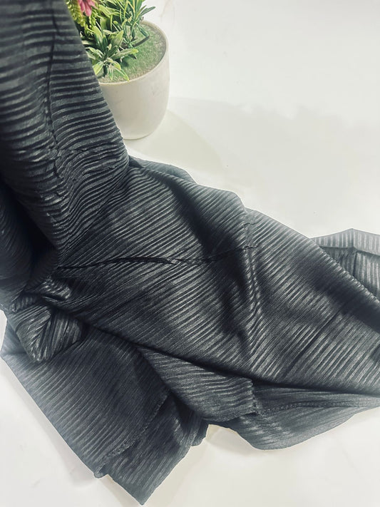 Ribbed Jersey Hijab - BLACK