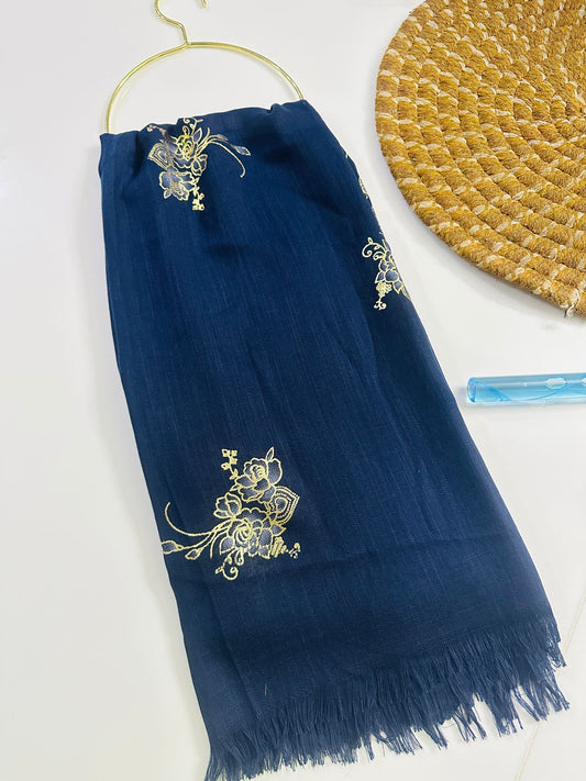 FOIL TURKISH HIJAB-NAVY