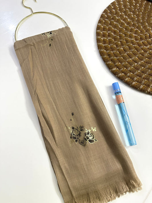 FOIL TURKISH HIJAB-BROWN