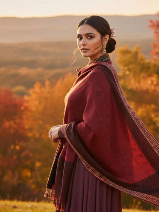 Lux Self Shawl-maroon