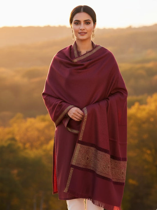 Lux Self Shawl-Maroon