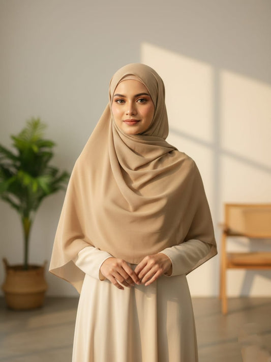 Moonlight Hijab-Tan Brown