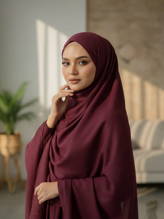 Moonlight Hijab-Maroon