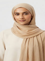 Luxury Crinkle Silk Hijab - DULL GOLD