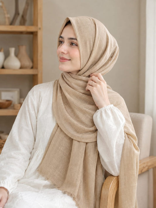 Turkish Lawn Hijab - WHEAT