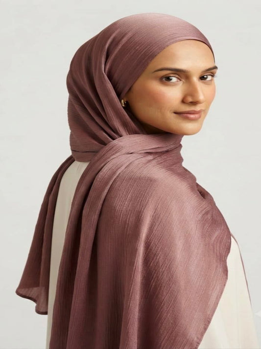 Luxury Crinkle Silk Hijab - BRUNT