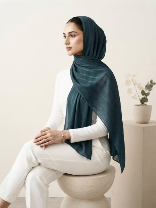 Aura Georgette Hijab-Teal