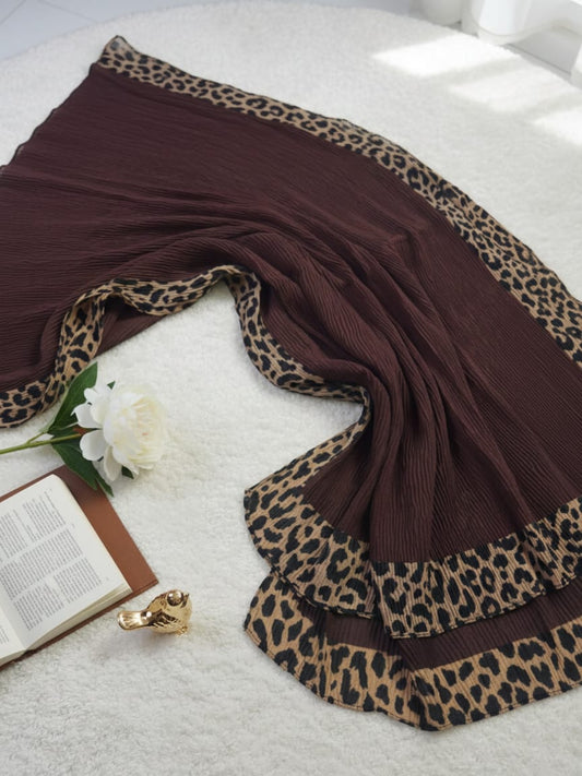 Leopard Wrap Hijab-Brown