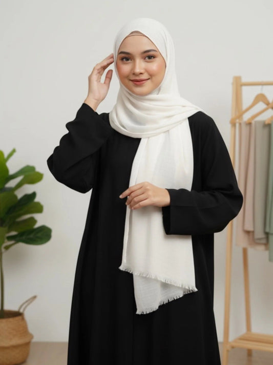 Turkish Lawn Hijab - WHITE