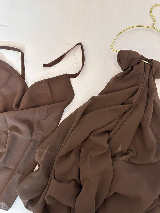 Hijab Niqab -DARK BROWN