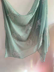 Embroided Floral Hijab LIGHT GREEN