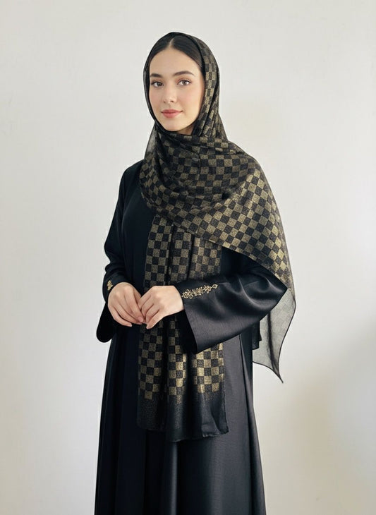 DAZZLE CHIFFON HIJAB-BLACK