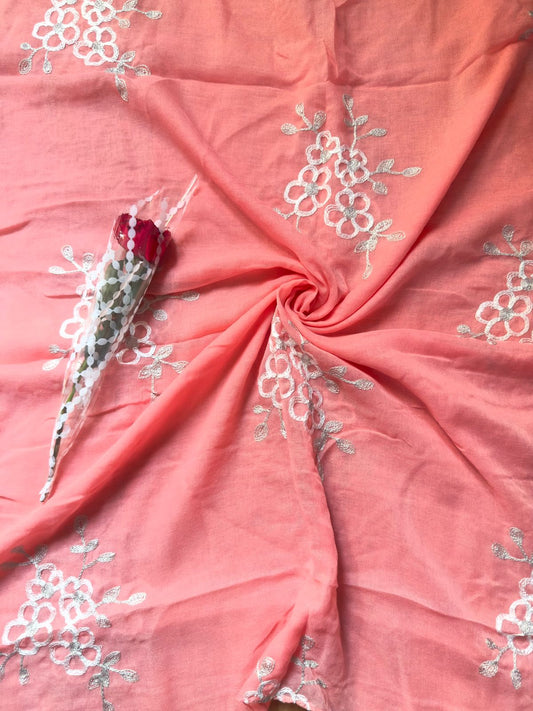Embroide Floral Hijab PEACHY PINK