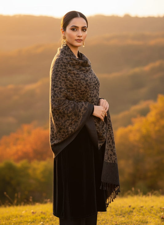 Woolen Shawl Lilly Brown