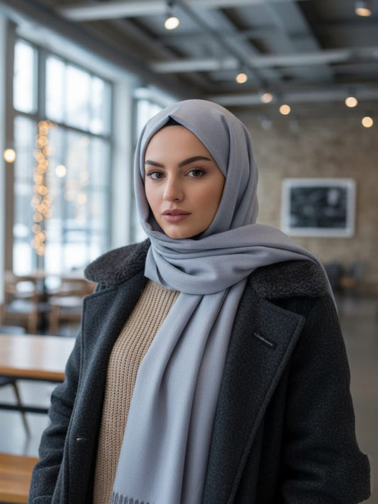 Cashmere Pashmina Pastel Grey