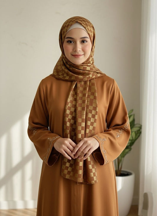 DAZZLE CHIFFON HIJAB-CHOCO