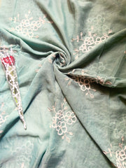 Embroided Floral Hijab LIGHT GREEN