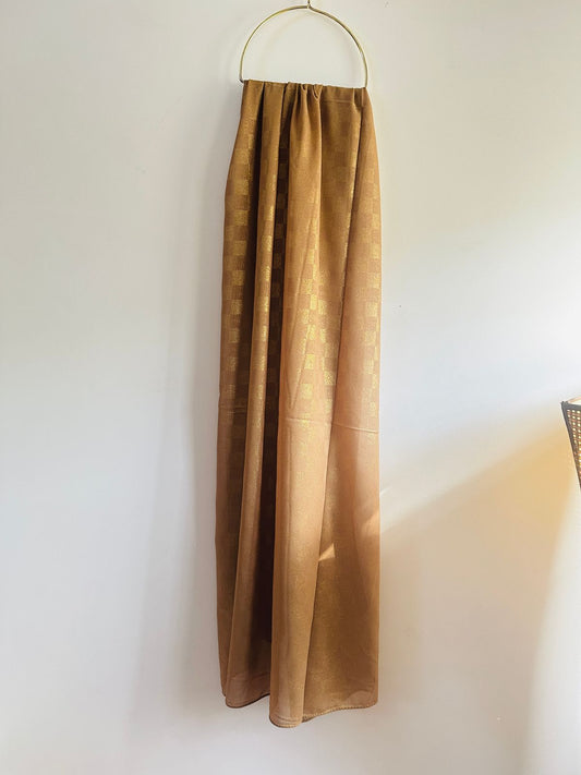 DAZZLE CHIFFON HIJAB-BROWN