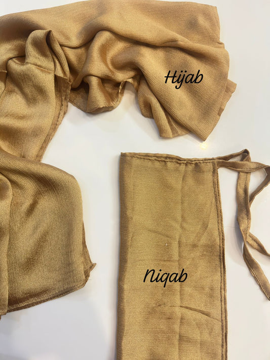 Crinkle Silk Hijab Niqab Set