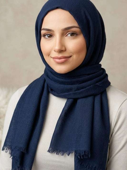 Turkish Lawn Hijab - NAVY BLUE