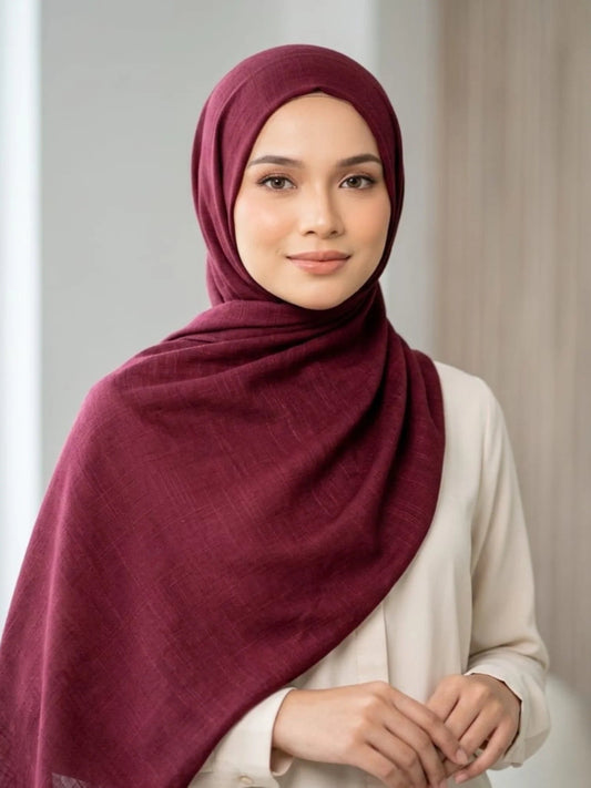 Turkish Lawn Hijab - WINE