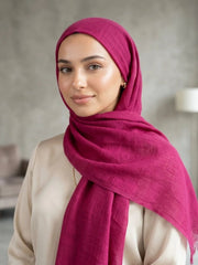 Turkish Lawn Hijab -RASPBERRY