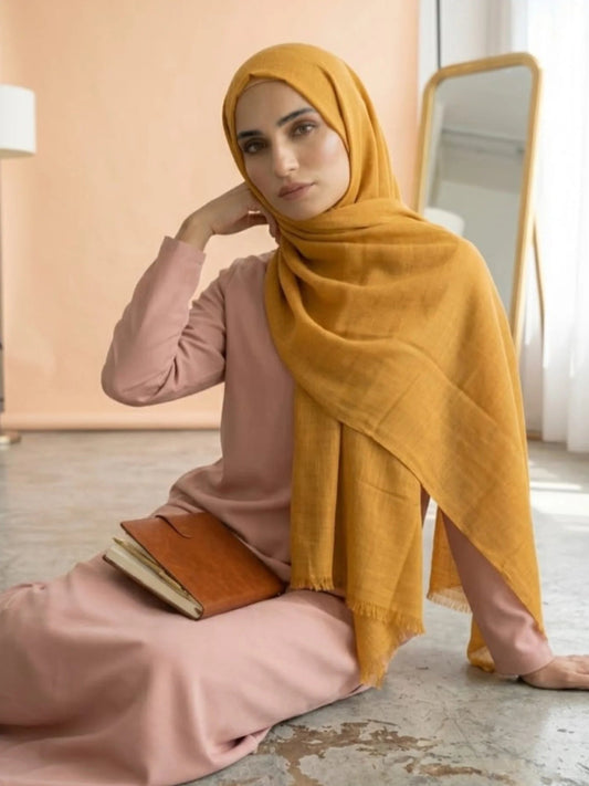 Turkish Lawn Hijab - MUSTARD