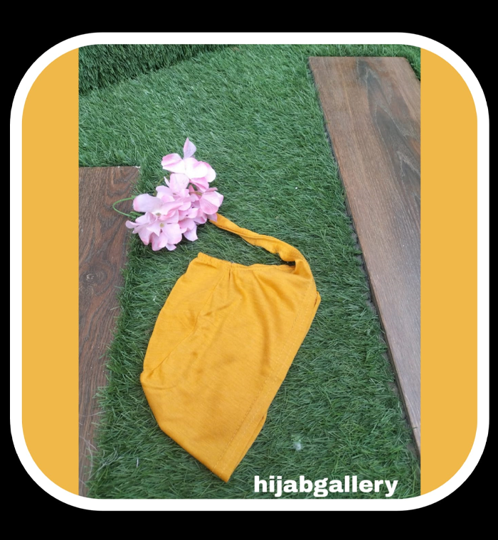 Under Hijab Tie Knot Cap - MUSTARD