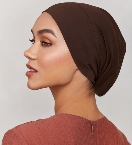Under Hijab Tube Cap  - DARK BROWN