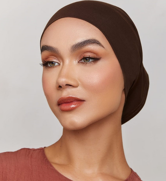 Under Hijab Tube Cap  - DARK BROWN