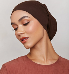 Under Hijab Tube Cap  - DARK BROWN