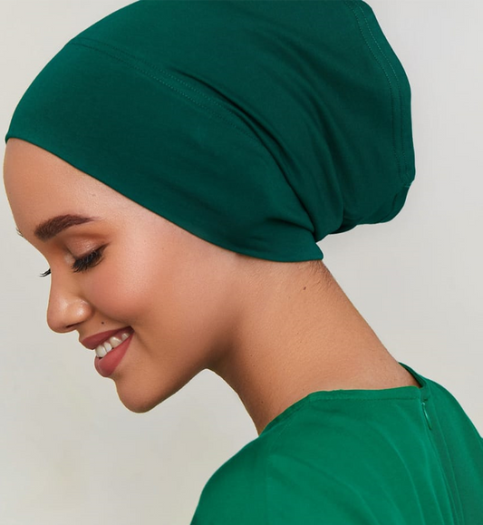 Under Hijab Tube Cap - FOREST GREEN