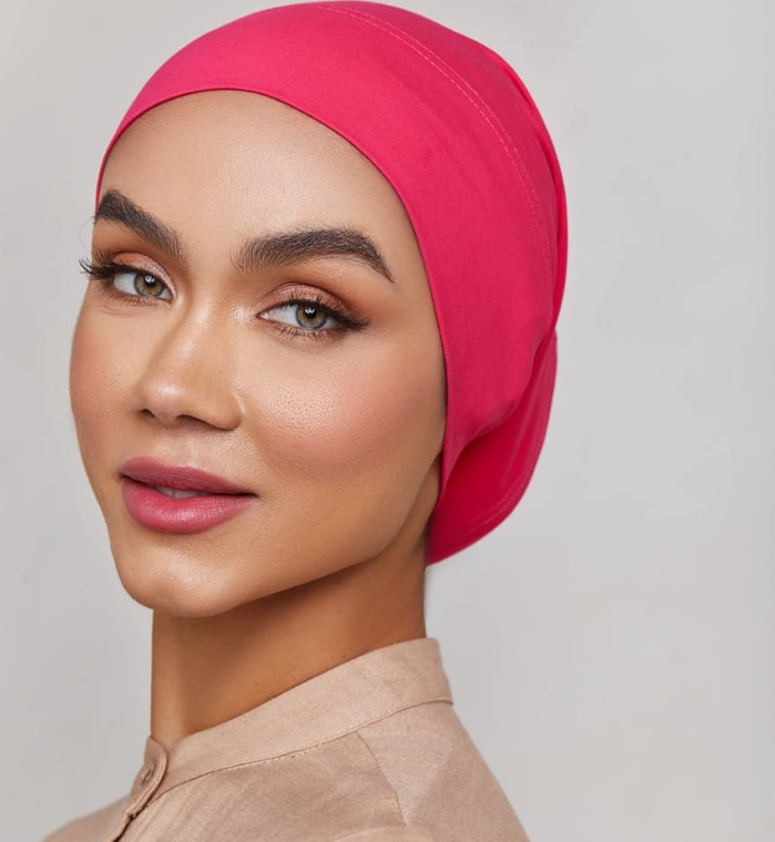 Under Hijab Tube Cap - SHOCKING PINK