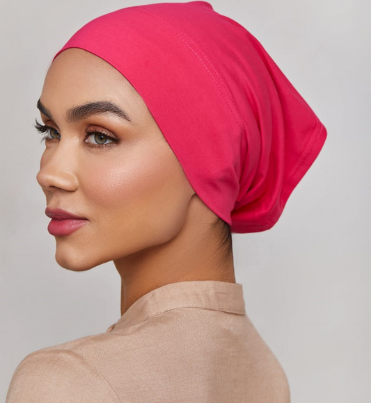 Under Hijab Tube Cap - SHOCKING PINK