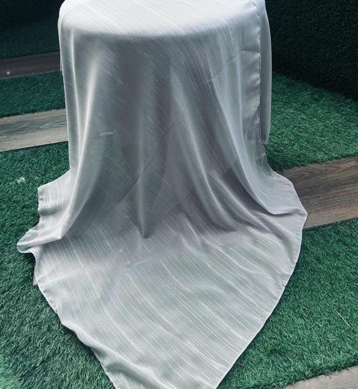 Metallic Chiffon Hijab - SILVER