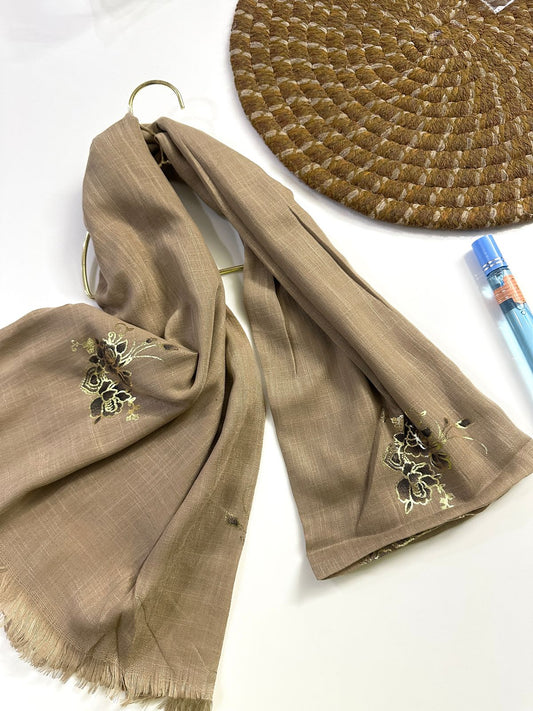 FOIL TURKISH HIJAB-BROWN