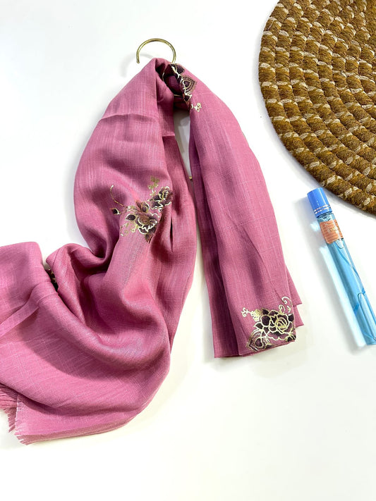 FOIL TURKISH HIJAB-ROSE