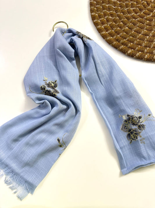FOIL TURKISH HIJAB-ICEBLUE