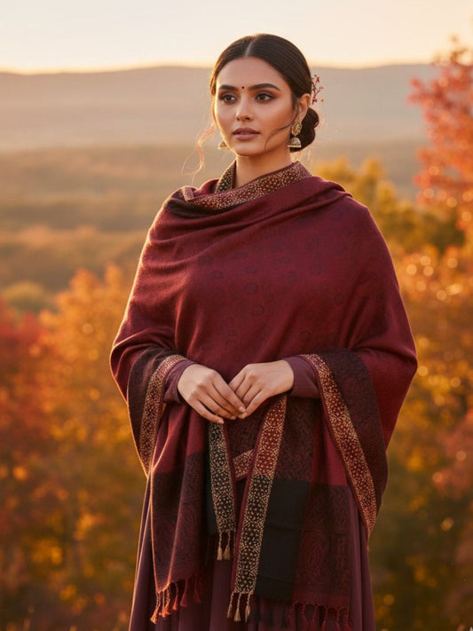 Lux Self Shawl-maroon