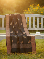 Lux Embroided Shawl-Black