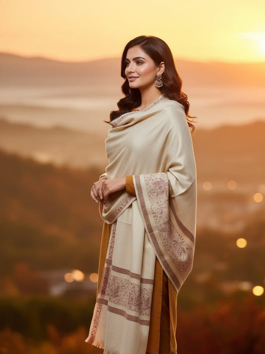 Lux Pashmina Shawl-Cream
