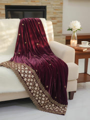 Alamrah luxe Shawl-Maroon