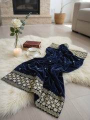 Alamrah luxe Shawl-Navyblue